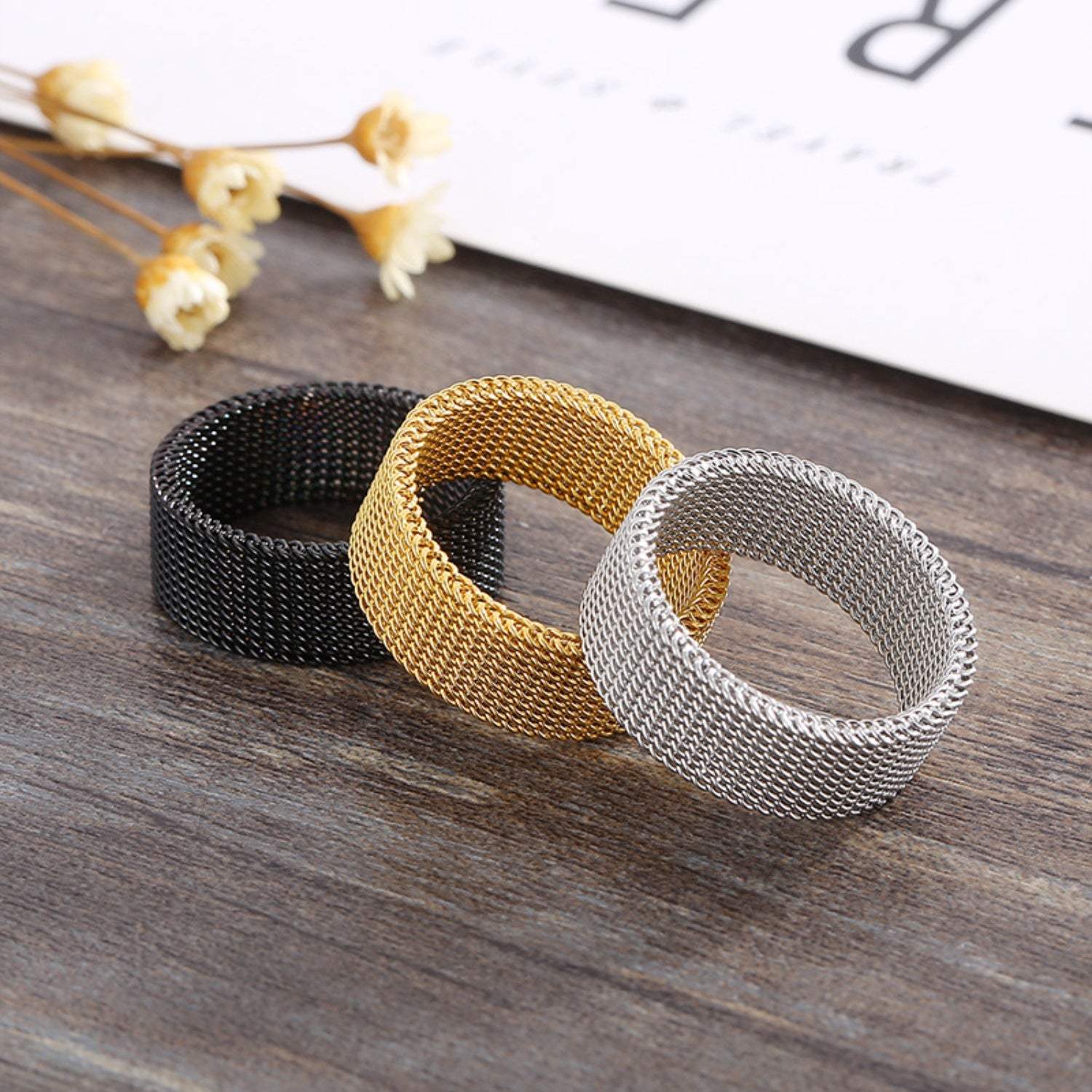 Weave Stainless Steel Ring Rings - Tophatter Daily Deals