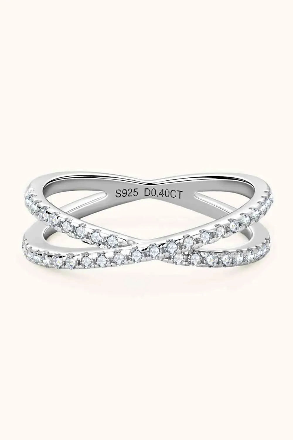 Moissanite 925 Sterling Silver Crisscross Ring Moissanite - Tophatter Daily Deals