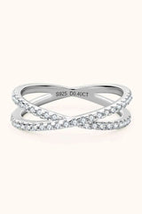 Moissanite 925 Sterling Silver Crisscross Ring Moissanite - Tophatter Daily Deals