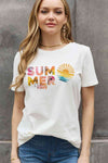 Simply Love Full Size SUMMER VIBES Graphic Cotton Tee Bleach Women's T-Shirts - Tophatter Daily Deals