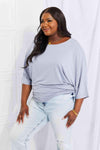 Andree by Unit Full Size Needless to Say Dolman Sleeve Top Blouses - Tophatter Daily Deals