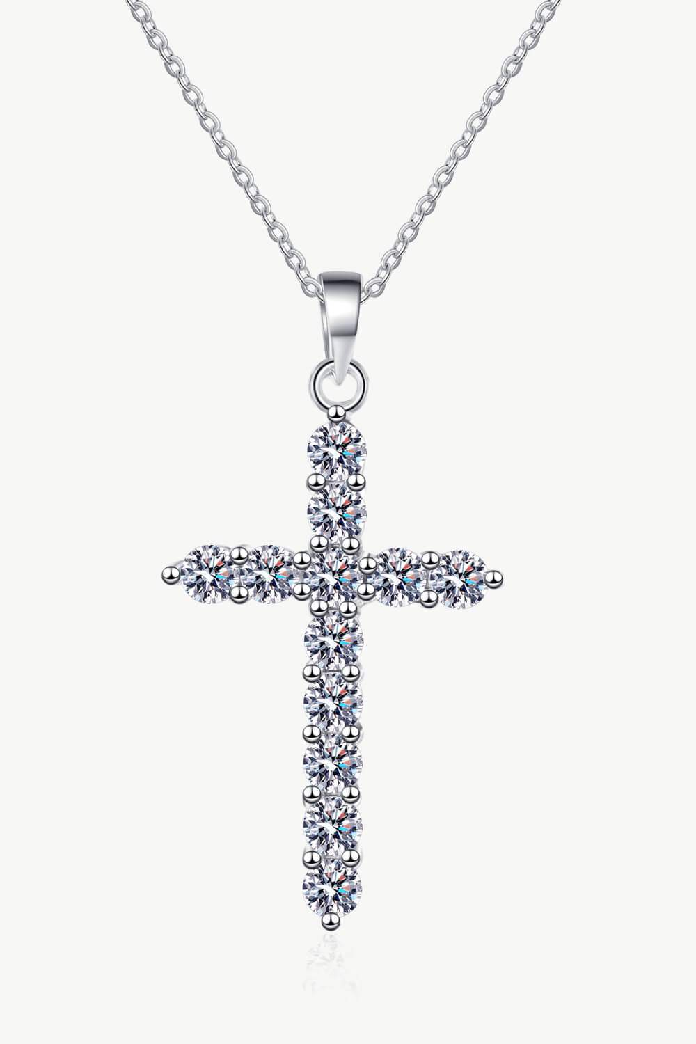 Moissanite Cross Pendant Chain Necklace Moissanite - Tophatter Daily Deals