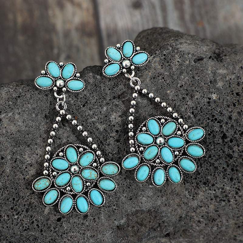 Artificial Turquoise Teardrop Earrings Earrings - Tophatter Daily Deals