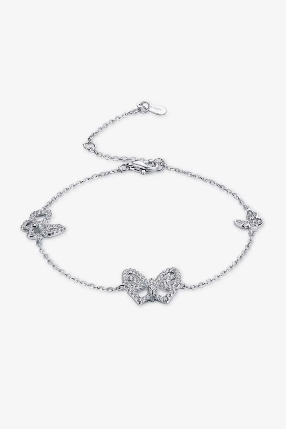 Moissanite Butterfly Shape Bracelet Silver One Size Moissanite - Tophatter Daily Deals