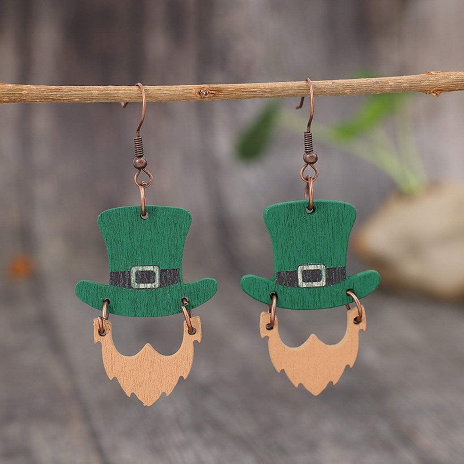 Wooden Hat Shape Dangle Earrings Earrings - Tophatter Daily Deals