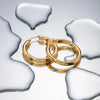 18K Gold-Plated Stainless Steel Huggie Earrings Earrings - Tophatter Daily Deals