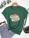 Full Size GOD IS GOOD Round Neck Short Sleeve T-Shirt Black Forest Women's T-Shirts - Tophatter Daily Deals