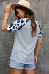 Mixed Print Sequin Pocket T-Shirt Women's T-Shirts - Tophatter Daily Deals