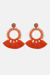 Bead Detail Tassel Dangle Earrings Orange One Size Earrings - Tophatter Daily Deals
