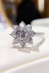 1 Carat Moissanite Flower Ring Silver Moissanite - Tophatter Daily Deals