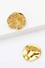 18K Gold-Plated Textured Stud Earrings Earrings - Tophatter Daily Deals