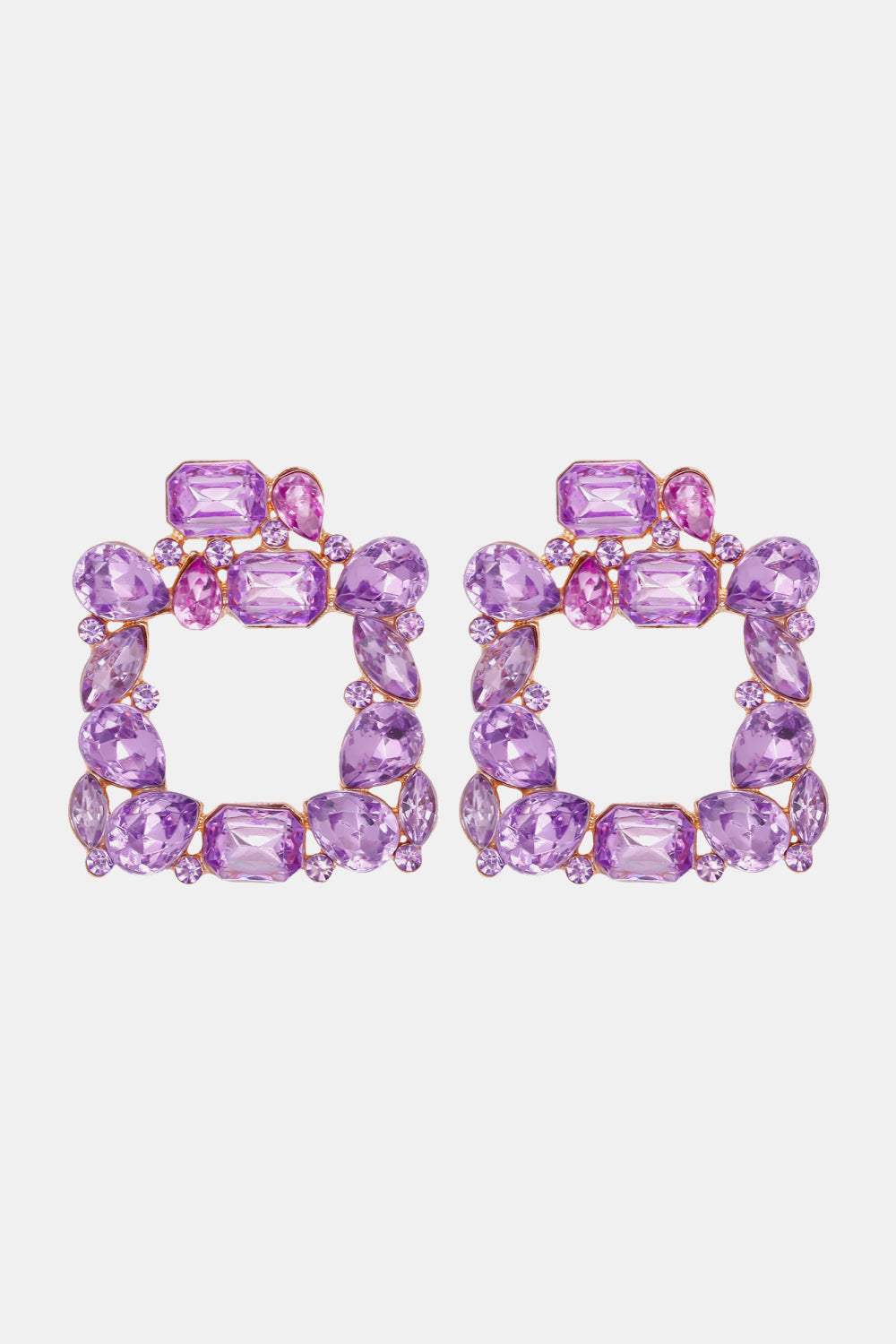 Geometrical Shape Zinc Alloy Dangle Earrings Lavender One Size Earrings - Tophatter Daily Deals