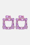 Geometrical Shape Zinc Alloy Dangle Earrings Lavender One Size Earrings - Tophatter Daily Deals