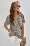 Leopard V-Neck Tee with Pocket Leopard Women's T-Shirts - Tophatter Daily Deals