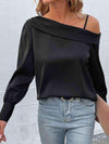 Cold-Shoulder Long Sleeve Top Blouses - Tophatter Daily Deals