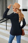 Cable-Knit Long Sleeve V-Neck T-Shirt Women's T-Shirts - Tophatter Daily Deals