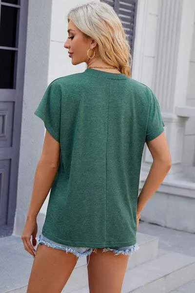 V-Neck Short Sleeve T-Shirt Women's T-Shirts - Tophatter Daily Deals