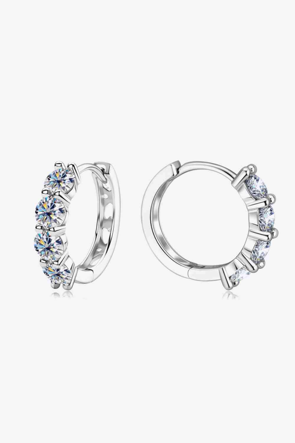 2.4 Carat Moissanite Huggie Earrings Moissanite - Tophatter Daily Deals