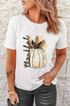 Graphic Round Neck Short Sleeve T-Shirt White Women's T-Shirts - Tophatter Daily Deals