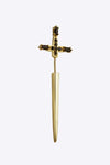 Zircon 925 Sterling Silver Sword Single Ear Jacket Earring Gold One Size Earrings - Tophatter Daily Deals