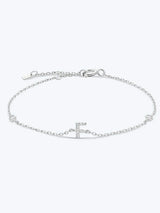 A To F Zircon 925 Sterling Silver Bracelet F-Silver One Size Bracelets - Tophatter Daily Deals
