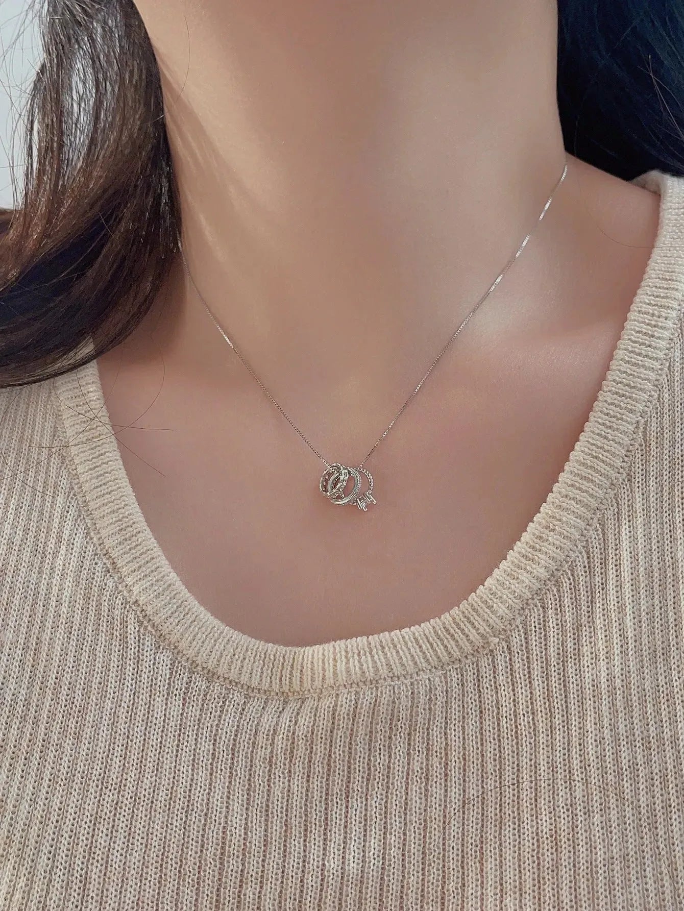 Zircon 925 Sterling Silver Necklace Necklaces - Tophatter Daily Deals