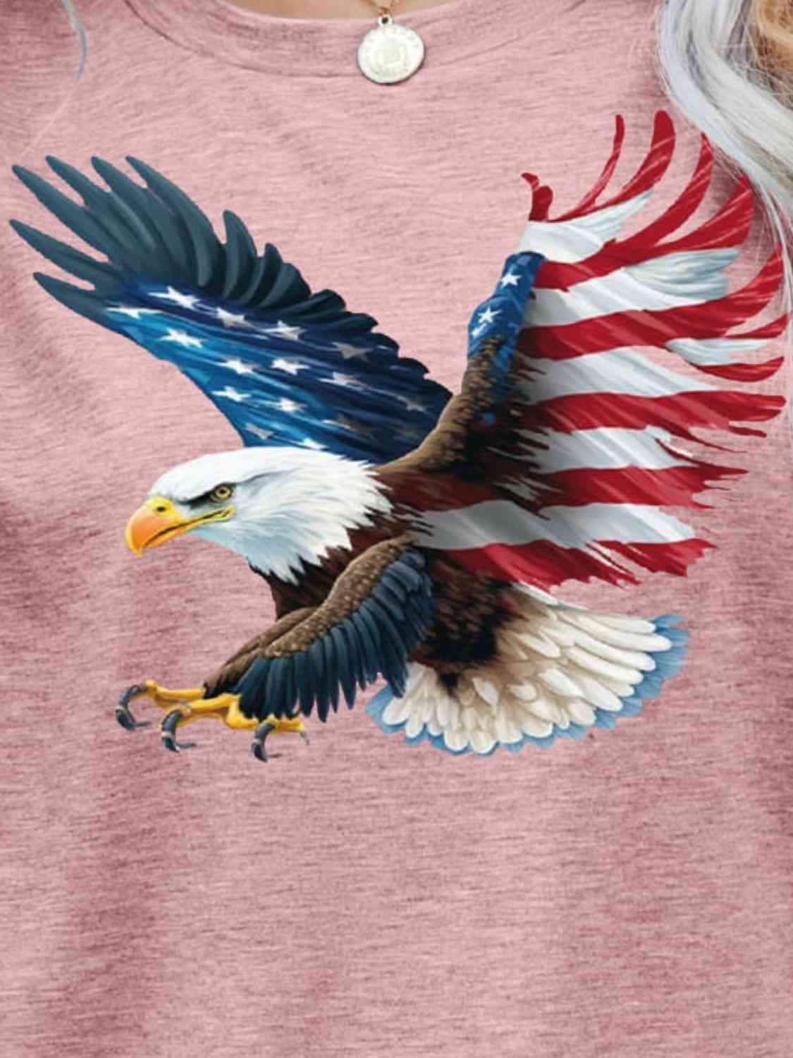 US Flag Eagle Graphic Tee Women's T-Shirts - Tophatter Daily Deals