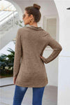 Zip Detail Long Sleeve Top Blouses - Tophatter Daily Deals