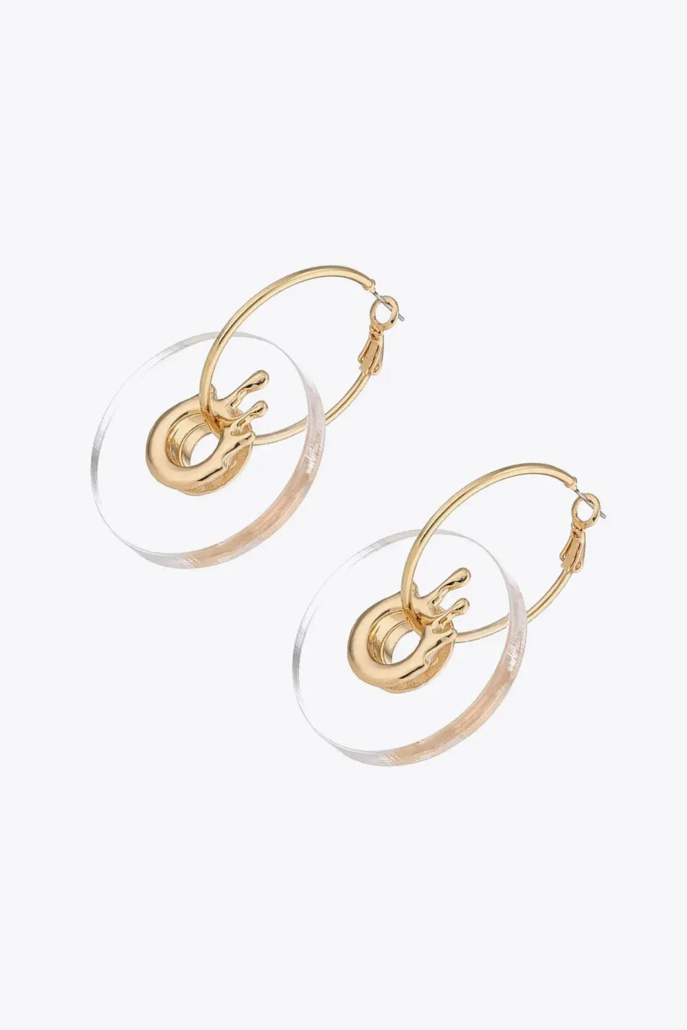 Contrast Hoop Drop Earrings Earrings - Tophatter Daily Deals