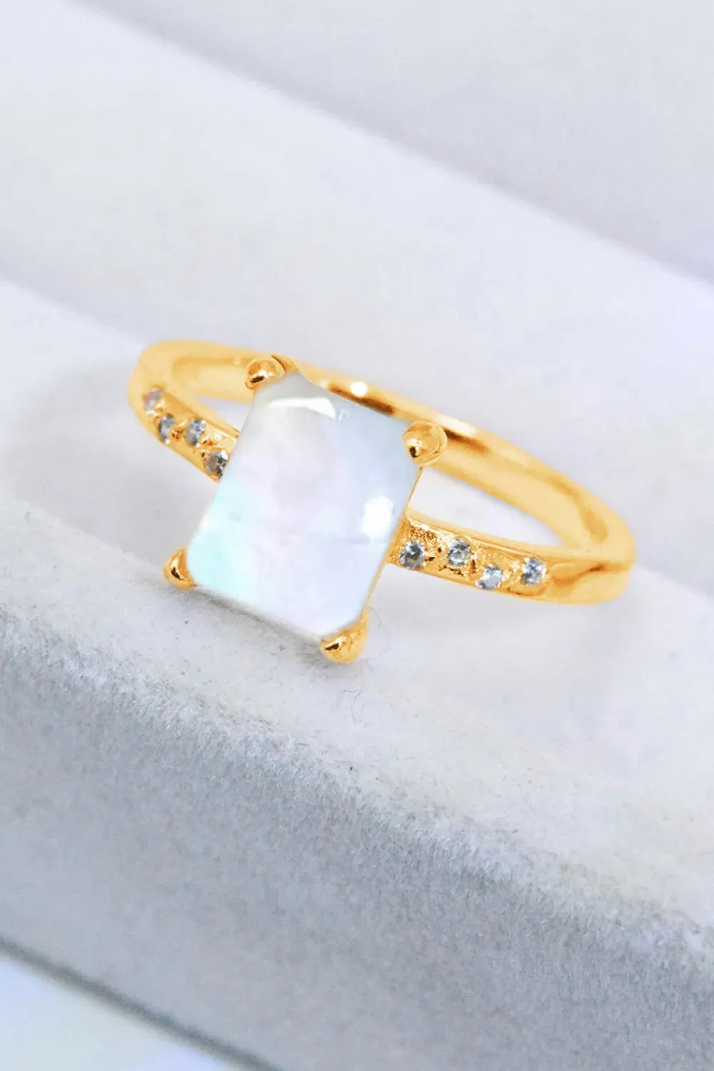 Square Moonstone Ring Moonstone - Tophatter Daily Deals