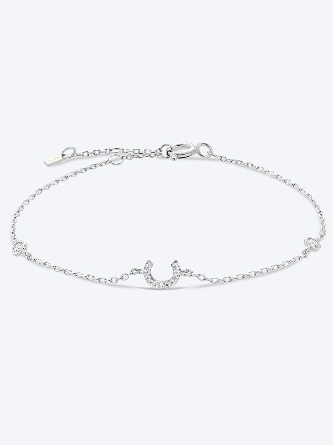 A To F Zircon 925 Sterling Silver Bracelet C-Silver One Size Bracelets - Tophatter Daily Deals