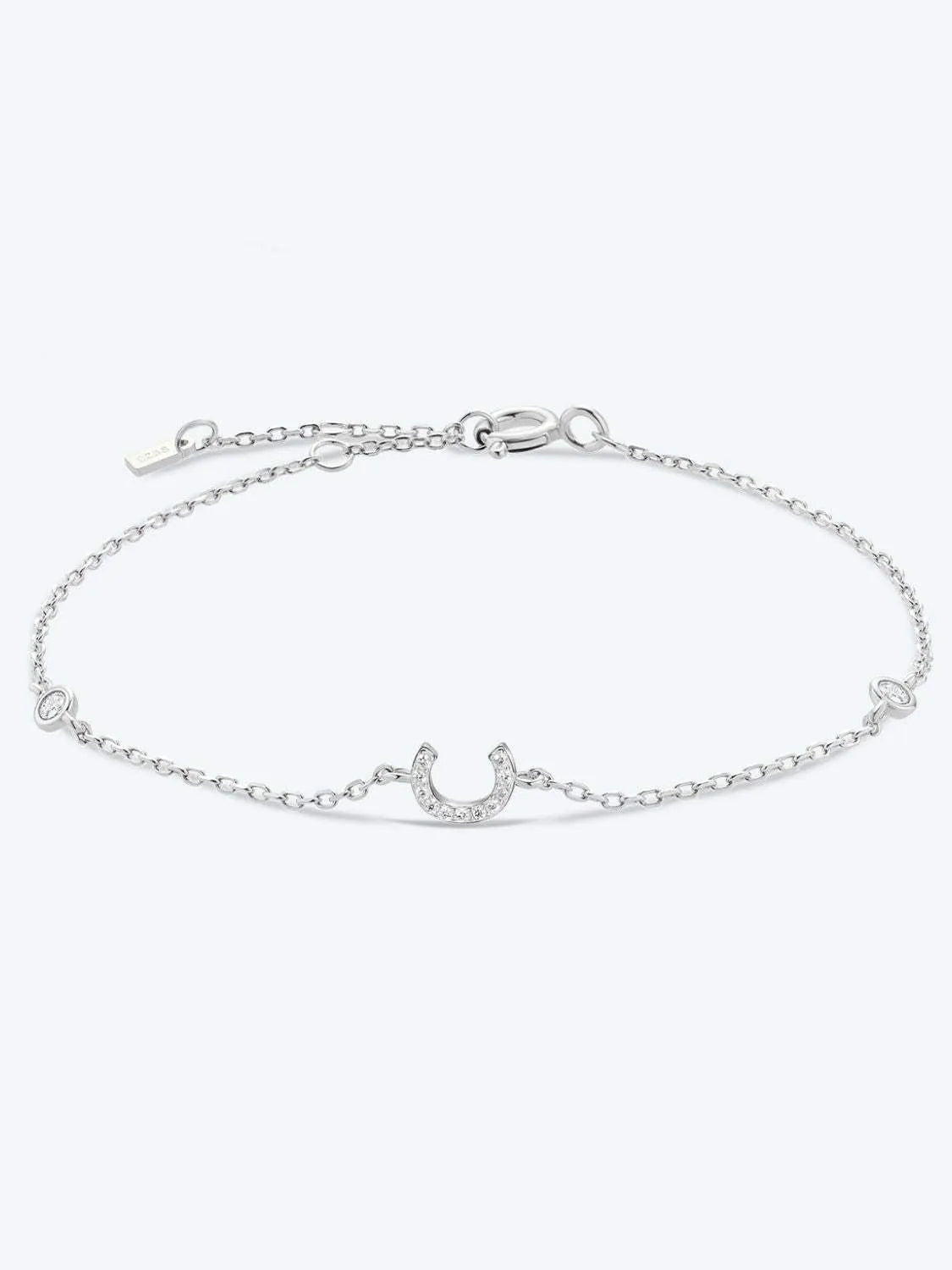 A To F Zircon 925 Sterling Silver Bracelet C-Silver One Size Bracelets - Tophatter Daily Deals