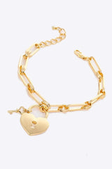 5-Piece Wholesale Heart Lock Charm Chain Bracelet Bracelets - Tophatter Daily Deals