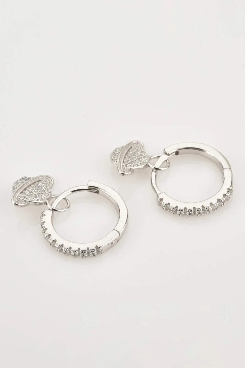925 Sterling Silver Zircon Planet Drop Earrings Earrings - Tophatter Daily Deals
