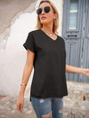 V-Neck Short Sleeve T-Shirt Women's T-Shirts - Tophatter Daily Deals