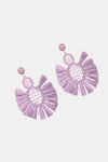 Raffia Grass Tassel Detail Dangle Earrings Earrings - Tophatter Daily Deals