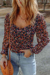 Floral Long Flounce Sleeve Blouse Floral Blouses - Tophatter Daily Deals