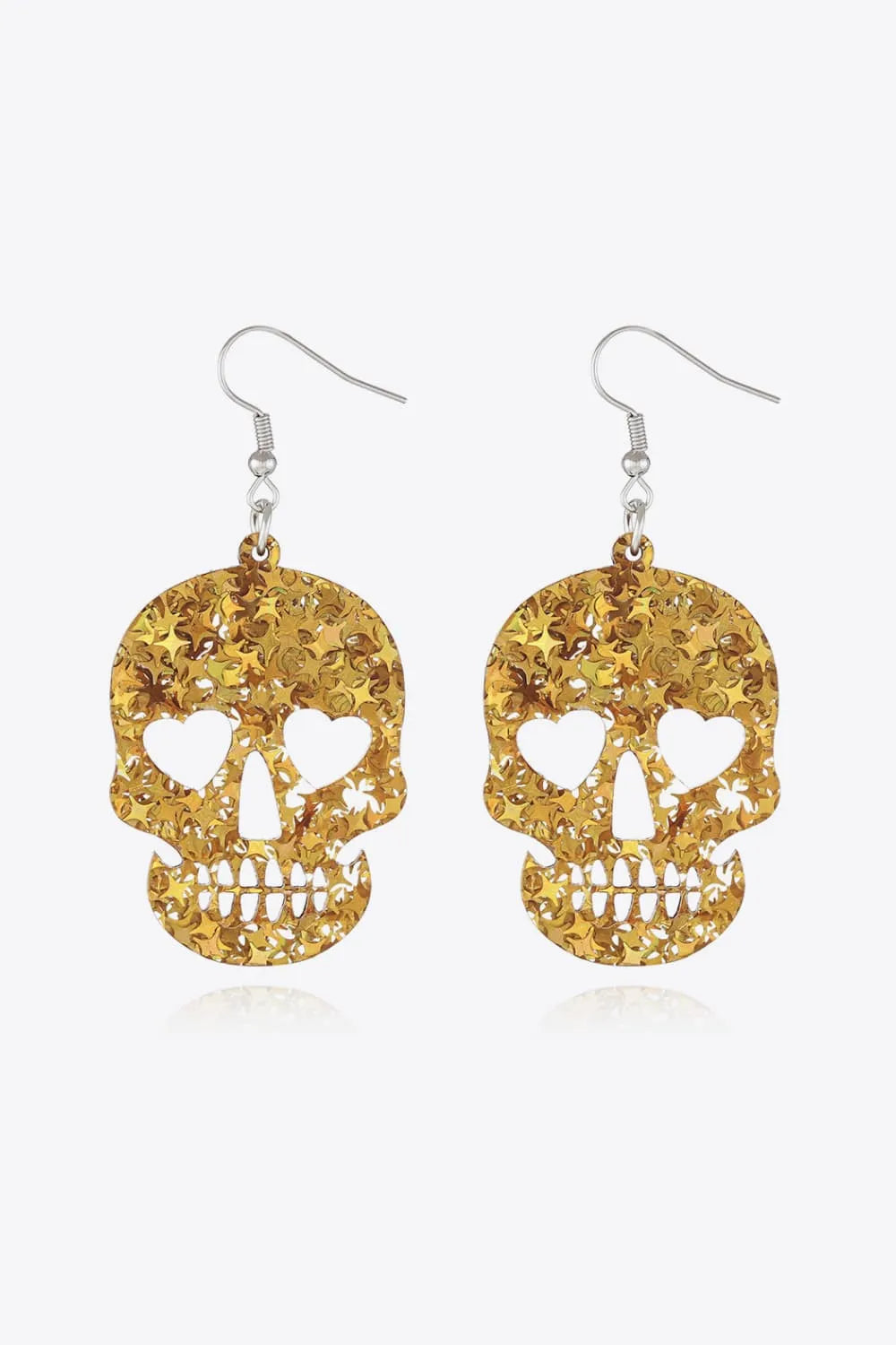 Acrylic Skull Drop Earrings Gold One Size Earrings - Tophatter Daily Deals