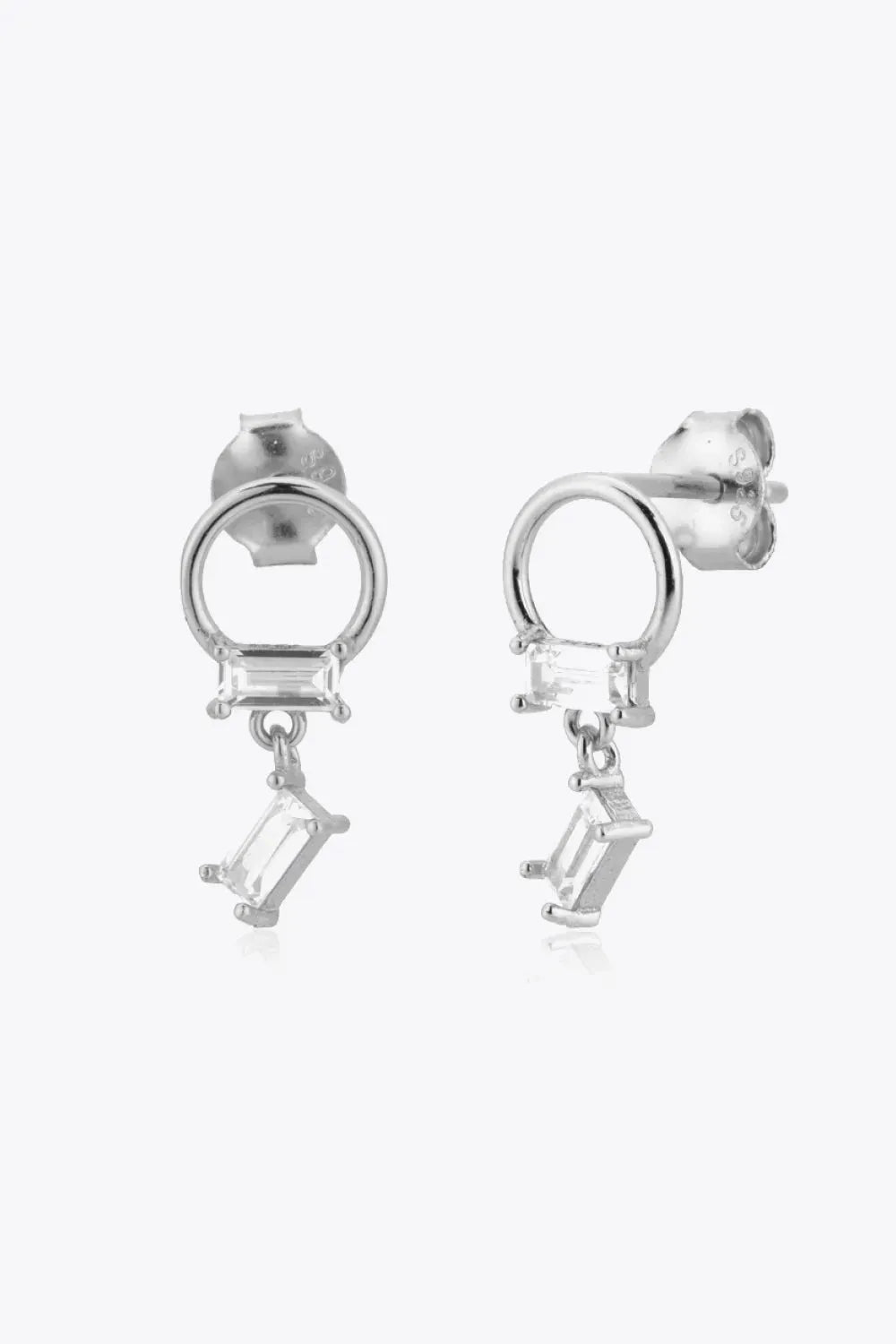 Zircon 925 Sterling Silver Drop Earrings Silver One Size Earrings - Tophatter Daily Deals