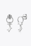 Zircon 925 Sterling Silver Drop Earrings Silver One Size Earrings - Tophatter Daily Deals