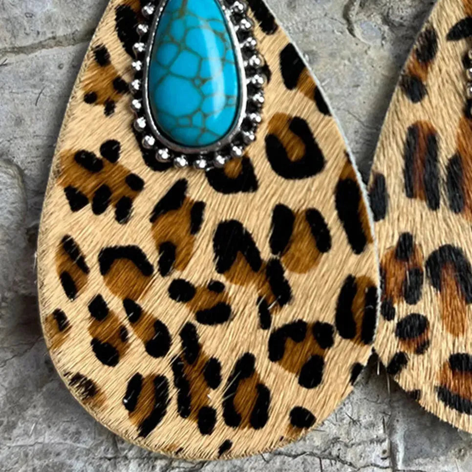 Artificial Turquoise Teardrop Earrings Earrings - Tophatter Daily Deals