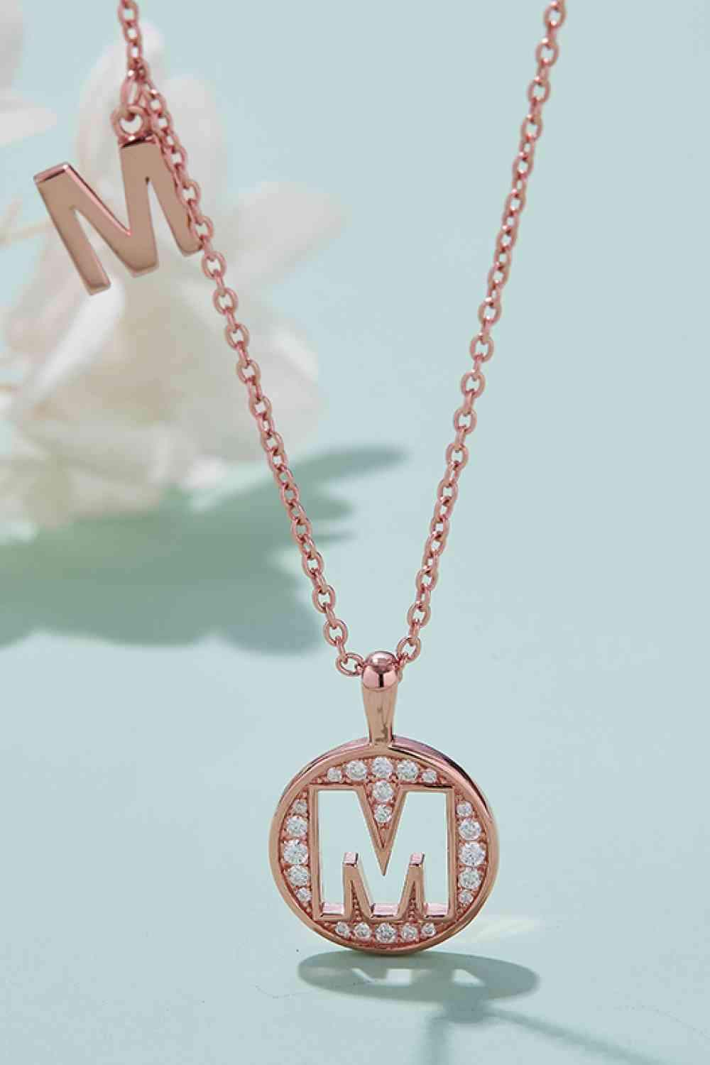 Adored Moissanite K to T Pendant Necklace M One Size Moissanite - Tophatter Daily Deals