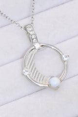 Inlaid Zircon and Natural Moonstone Pendant Necklace Moonstone - Tophatter Daily Deals
