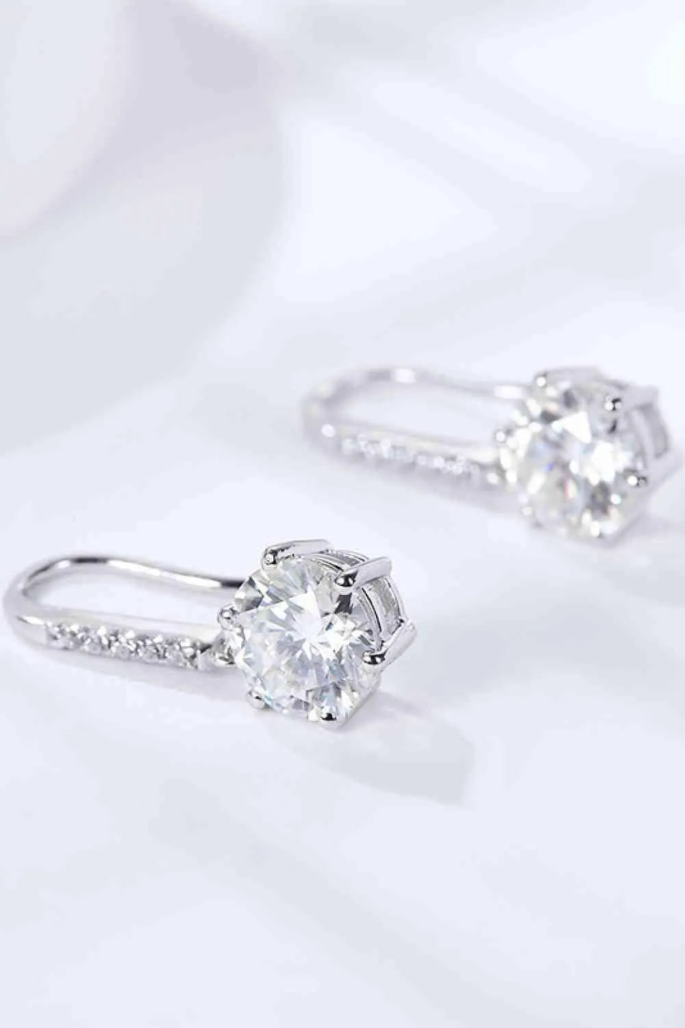 6-Prong Moissanite Drop Earrings Moissanite - Tophatter Daily Deals