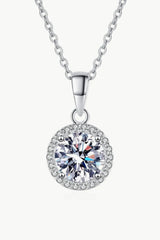 Adored Chance to Charm 1 Carat Moissanite Round Pendant Chain Necklace Moissanite - Tophatter Daily Deals