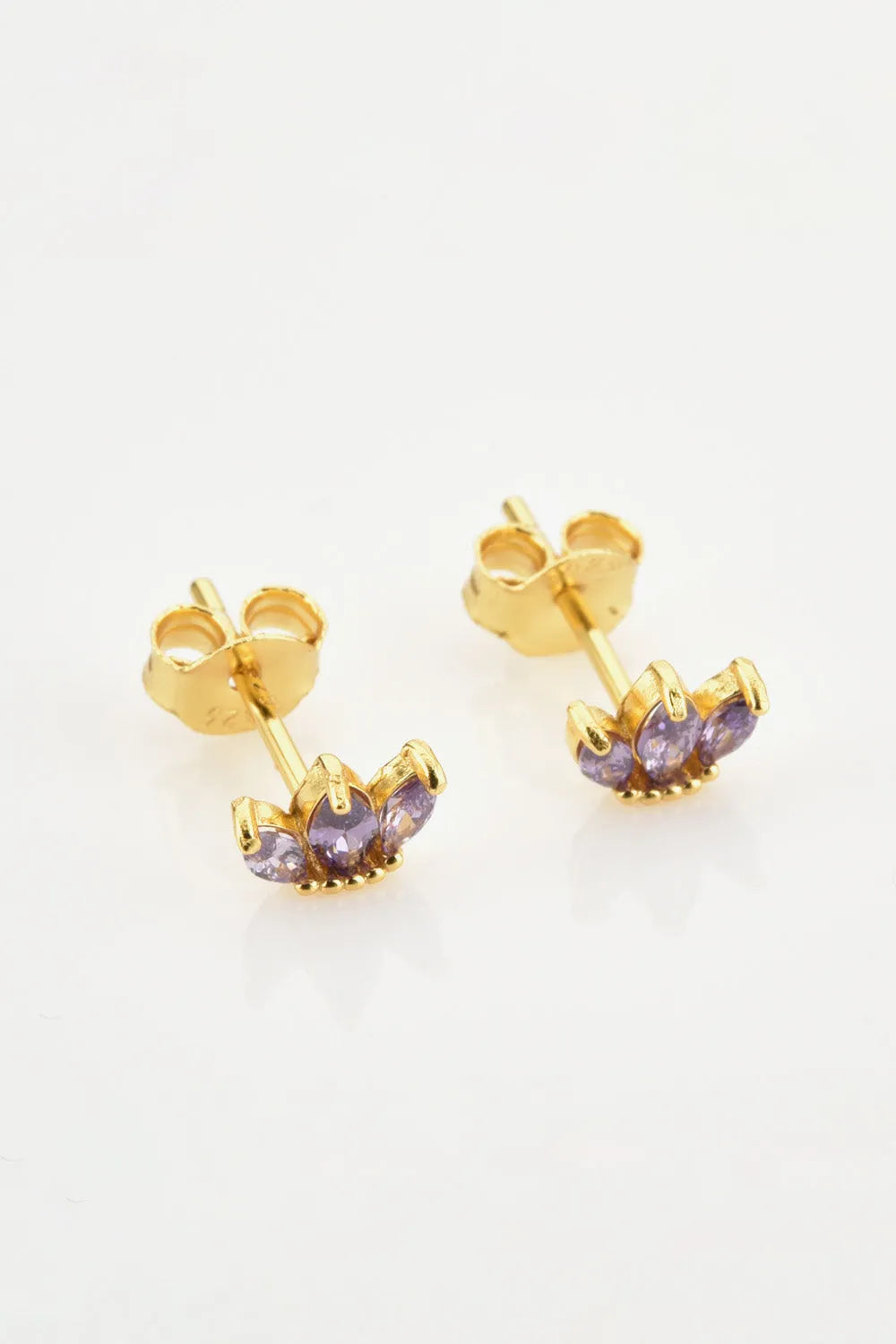 925 Sterling Silver Zircon Decor Stud Earrings Earrings - Tophatter Daily Deals