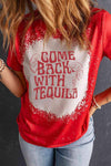 Slogan Graphic Round Neck Tee Women's T-Shirts - Tophatter Daily Deals