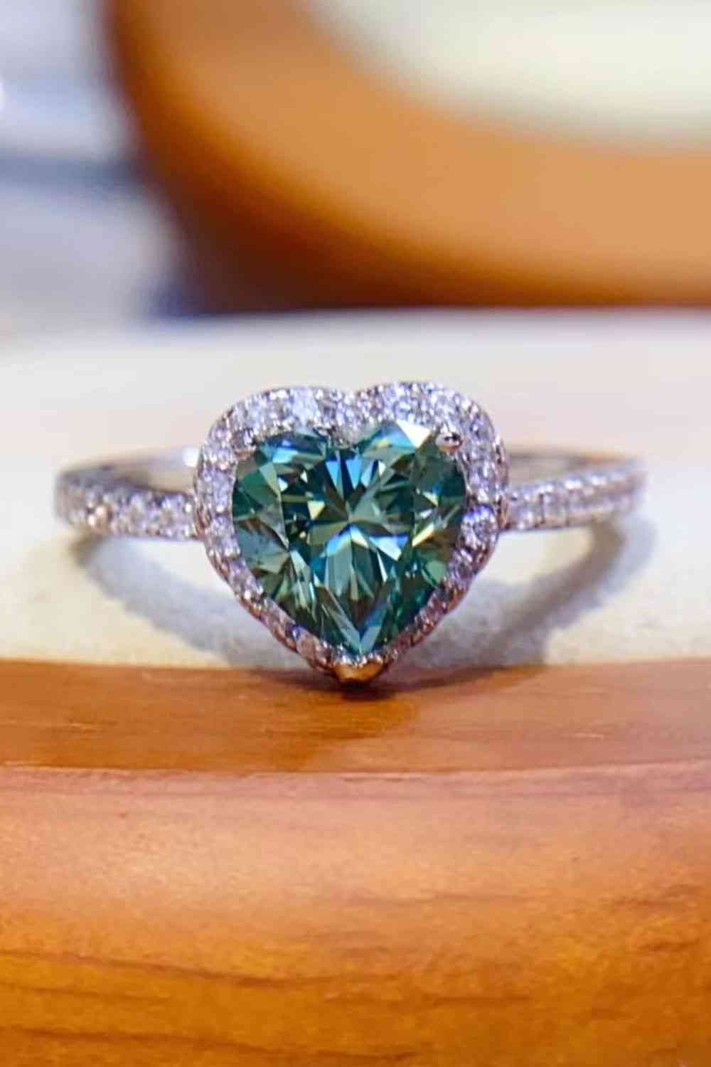 1-Carat Moissanite Heart Ring Moissanite - Tophatter Daily Deals