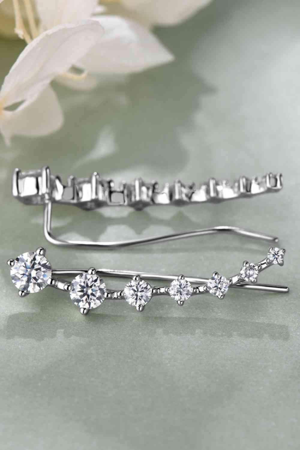 1.9 Carat Moissanite 925 Sterling Silver Earrings Moissanite - Tophatter Daily Deals