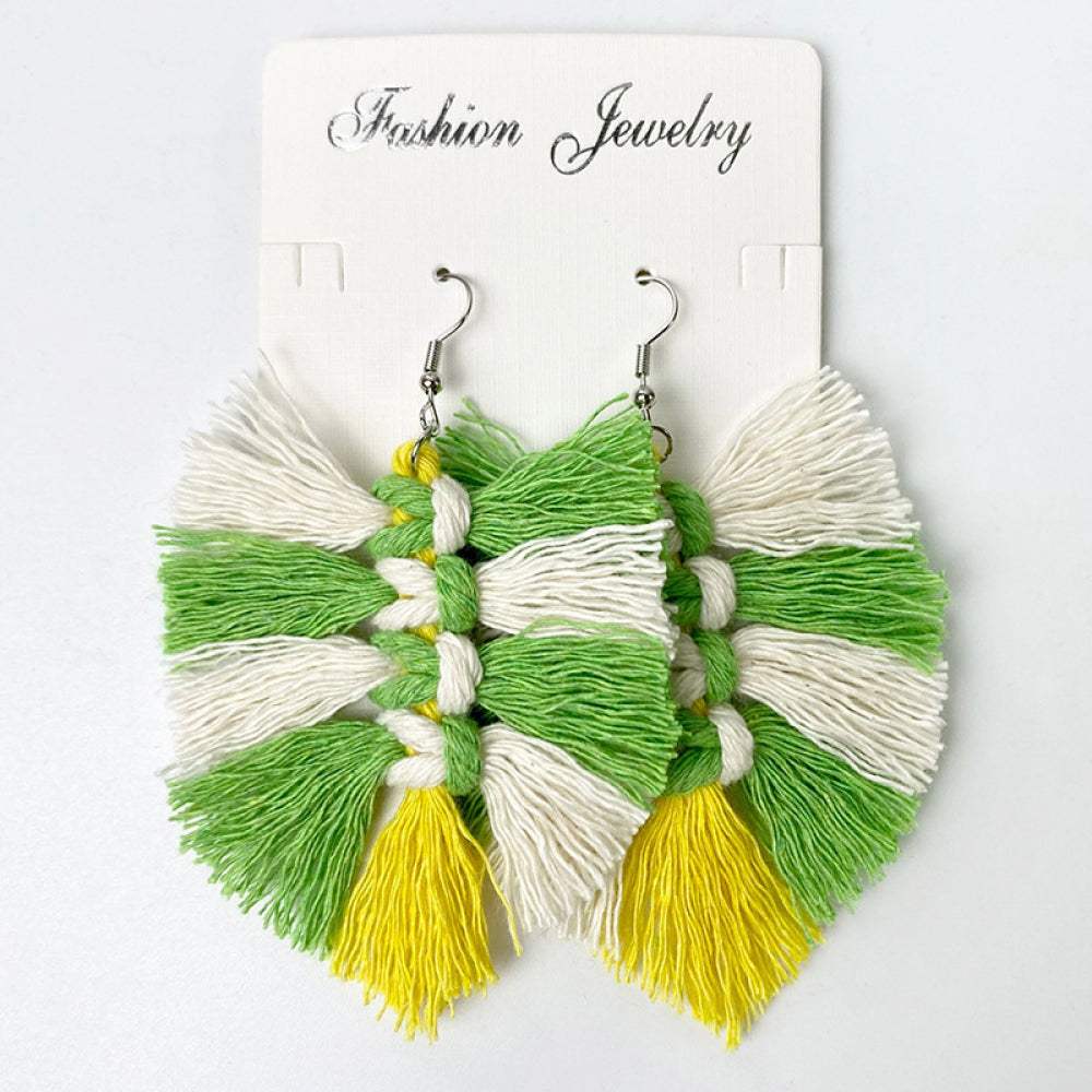 Fringe Detail Dangle Earrings Style B One Size Earrings - Tophatter Daily Deals